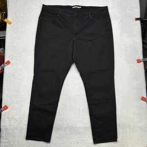 Levi's 711 Skinny Jeans Womens 24W Black Denim Stretch High Rise Zip Fly - 42X30